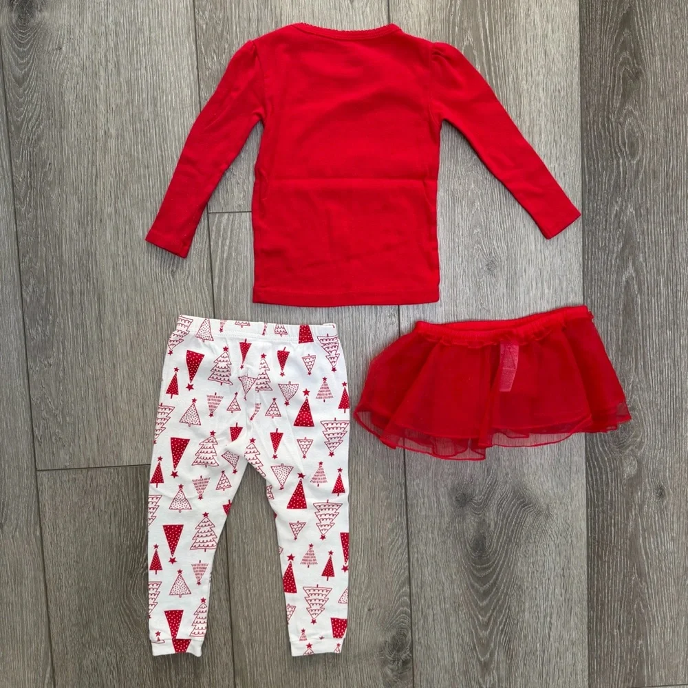 CARTERS 3PC CHRISTMAS SNUG FIT LONG SLEEVE AND PANTS PJ SET 18MO